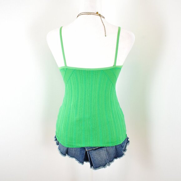 Vintage 2000s Y2K Green Sleeveless Cami Top Whimsigoth Twee Fairy Mermaid - Picture 3 of 5